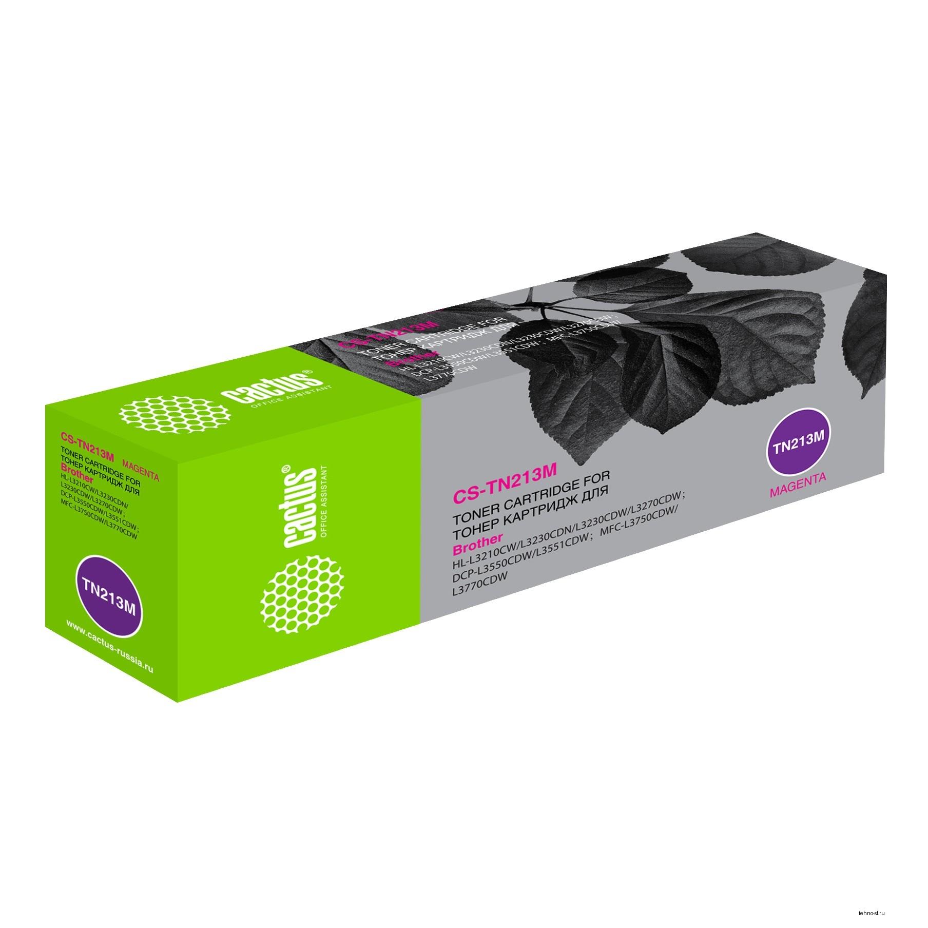 Картридж лазерный Cactus CS-TN213M пурпурный (1300стр.) для Brother HL 3230/DCP3550/MFC3770