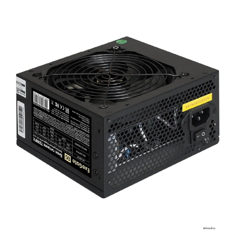 Exegate EX292180RUS Блок питания 750W ExeGate 750NPX (ATX, 12cm fan, 24pin, 4pin, PCIe, 3xSATA, 2xIDE, FDD, black)