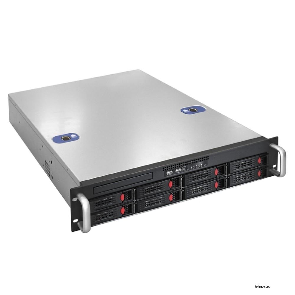 Exegate EX292412RUS Серверная платформа ExeGate Pro 2U550-HS08 <RM 19", высота 2U, глубина 550, Redundant БП 2x550W, 8xHotSwap, USB>