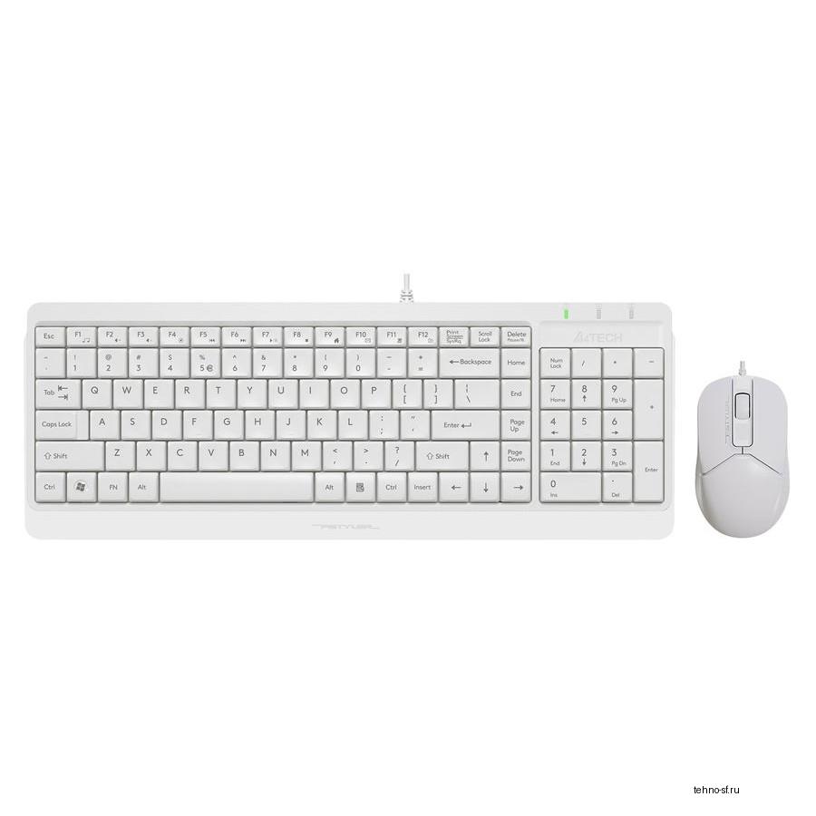 Клавиатура + мышь A4Tech Fstyler F1512 клав:белый мышь:белый USB (F1512 WHITE)