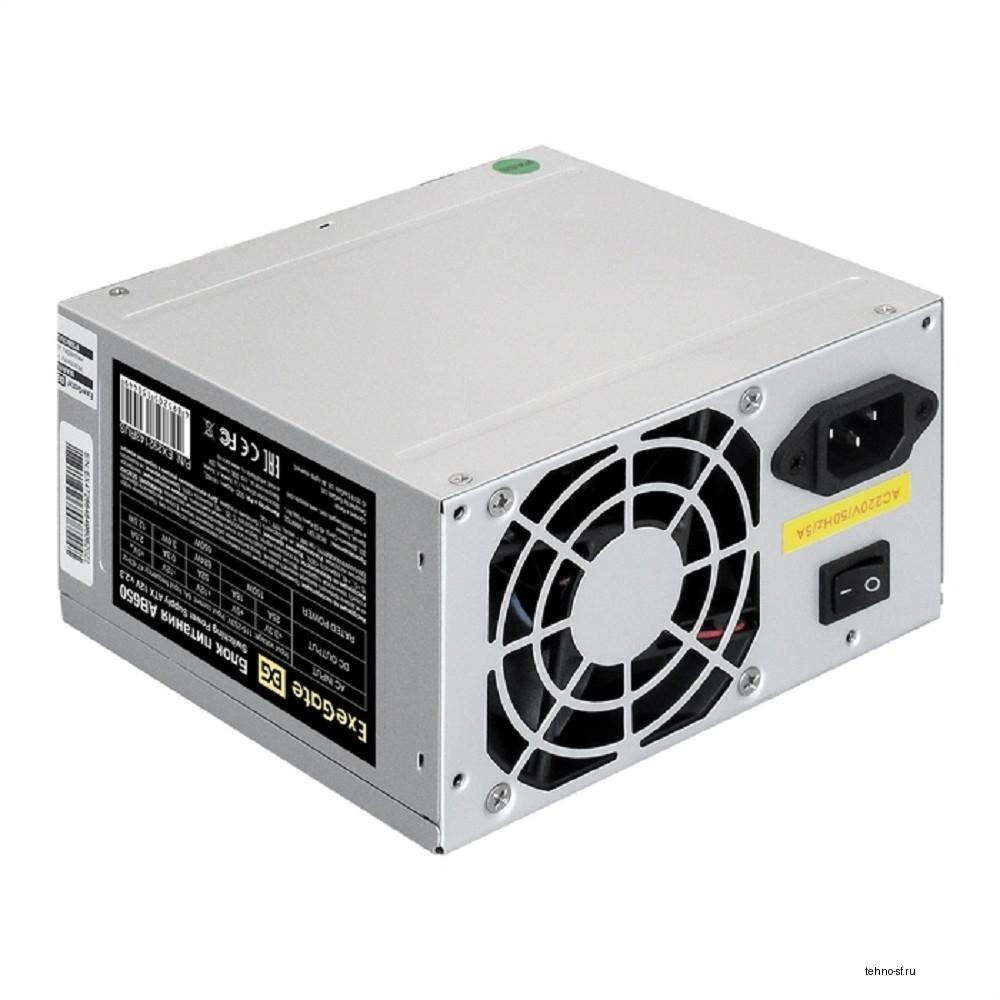 Exegate EX292143RUS-PC Блок питания 650W ExeGate AB650 (ATX, PC, 8cm fan, 24pin, 4+4pin, PCI-E, 3xSATA, 2xIDE, кабель 220V в комплекте)