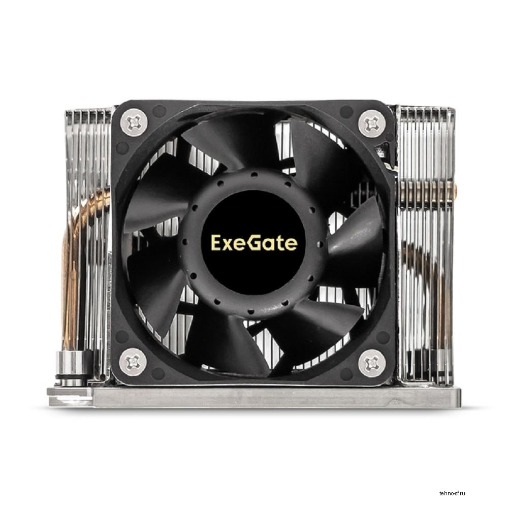Exegate EX293439RUS Кулер ExeGate ESNK-P0068AP4.PWM.2U.3647.Cu (Al+Cu, 2U, 4 тепл. трубки, LGA3647, TDP 205W, PWM, 2100-6800RPM, 2 ball bearing, 4pin, 52db, 430г, на винтах, с термопастой, Retail box)