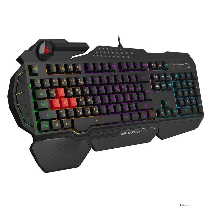 Клавиатура A4Tech Bloody B310N черный USB Multimedia for gamer LED (B310N)