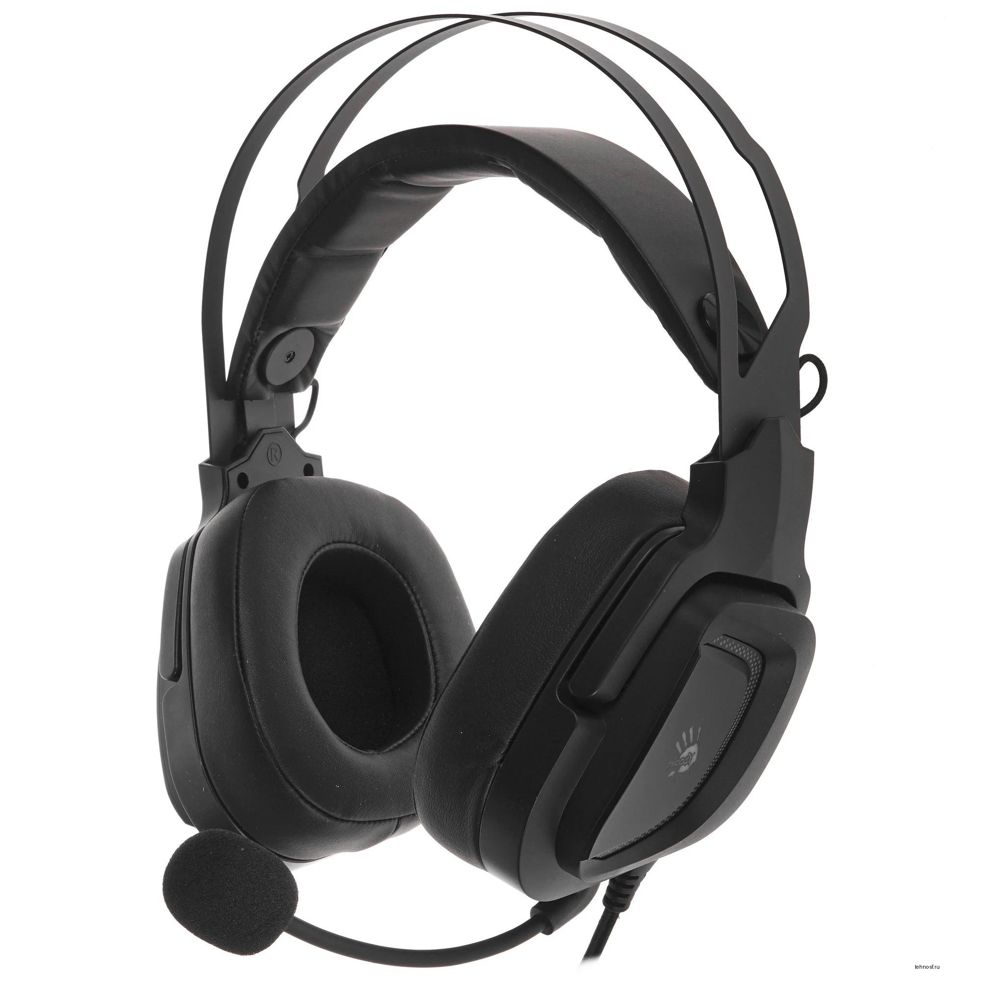 Наушники с микрофоном A4Tech Bloody G570 черный/серый 2м мониторные USB оголовье (G570 (BLACK+GREY) USB)