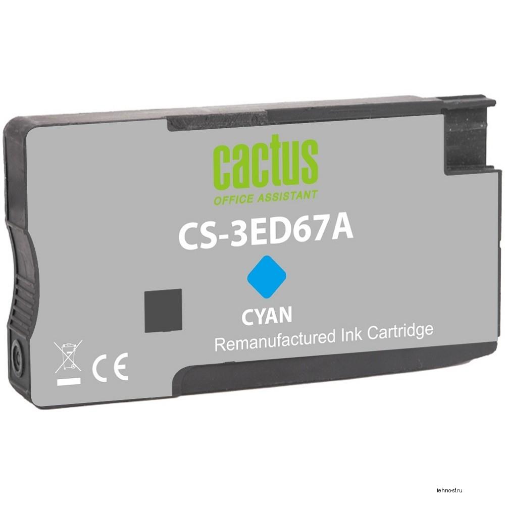 Картридж струйный Cactus CS-3ED67A 712 голубой (29мл) для HP DJ T230/630