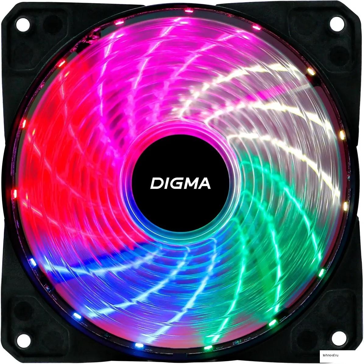 Вентилятор Digma DFAN-FRGB2 RGB 120мм черный 3-pin 4-pin (Molex)  Ret
