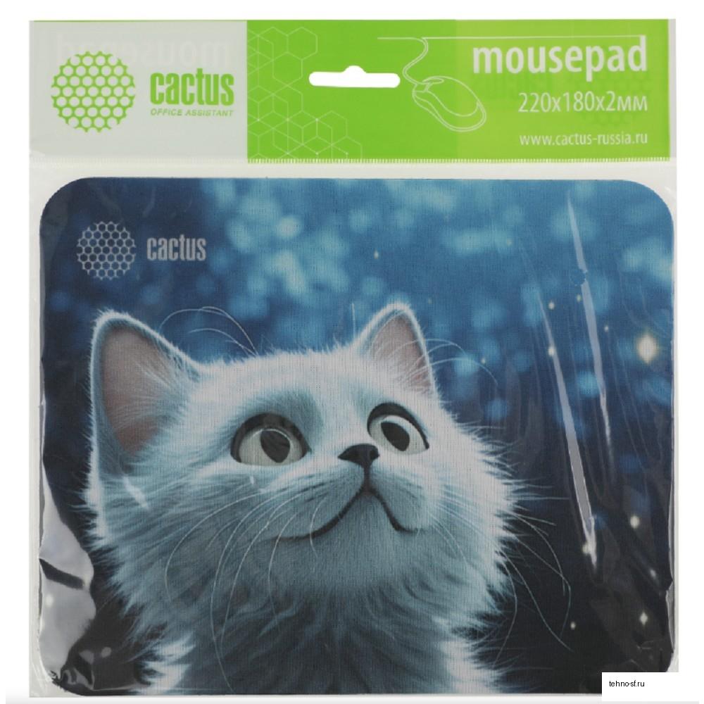Коврик для мыши Cactus White Cat 220x180x2мм (CS-MPC-P06XS)