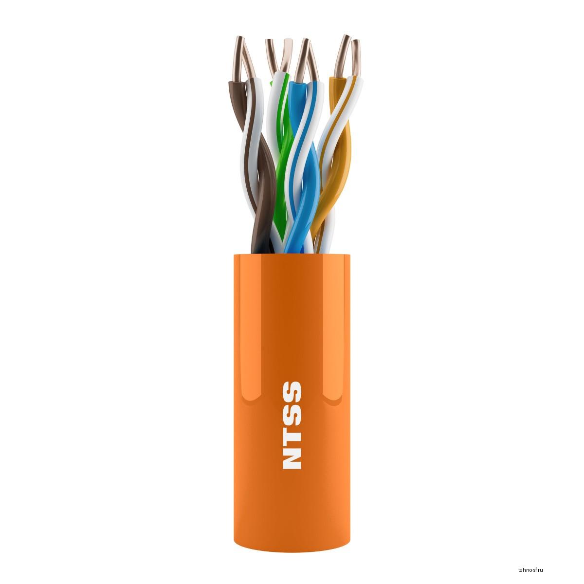 NTSS Кабель витая пара NTSS U/UTP 5e 4 пары одножильный 24AWG медь 305м внутренний нг(А)-HF (LSZH) оранжевый NTSS-IN-UTP4-5e-LSZH-OR