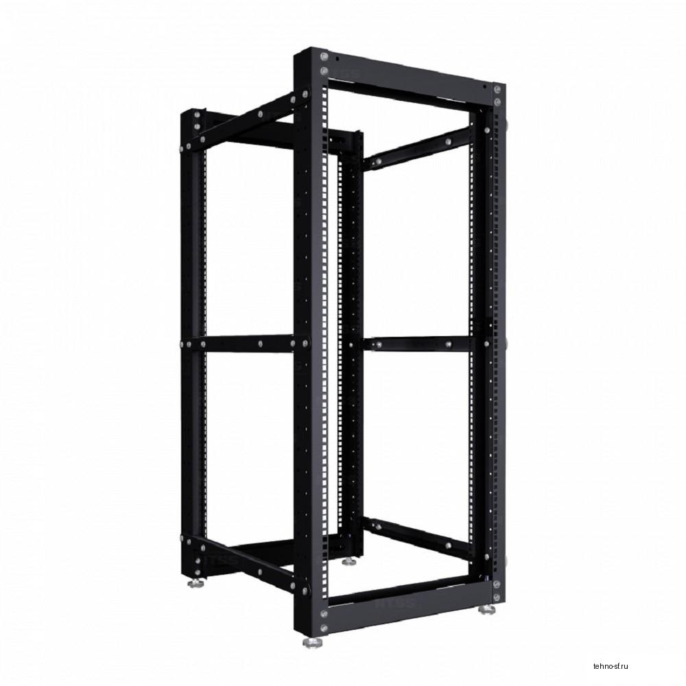 NTSS Стойка серверная NTSS OR двухрамная 42U 600-1000мм, комплект ножек, черный RAL 9005 NTSS-2POR42U/600-1000-BL