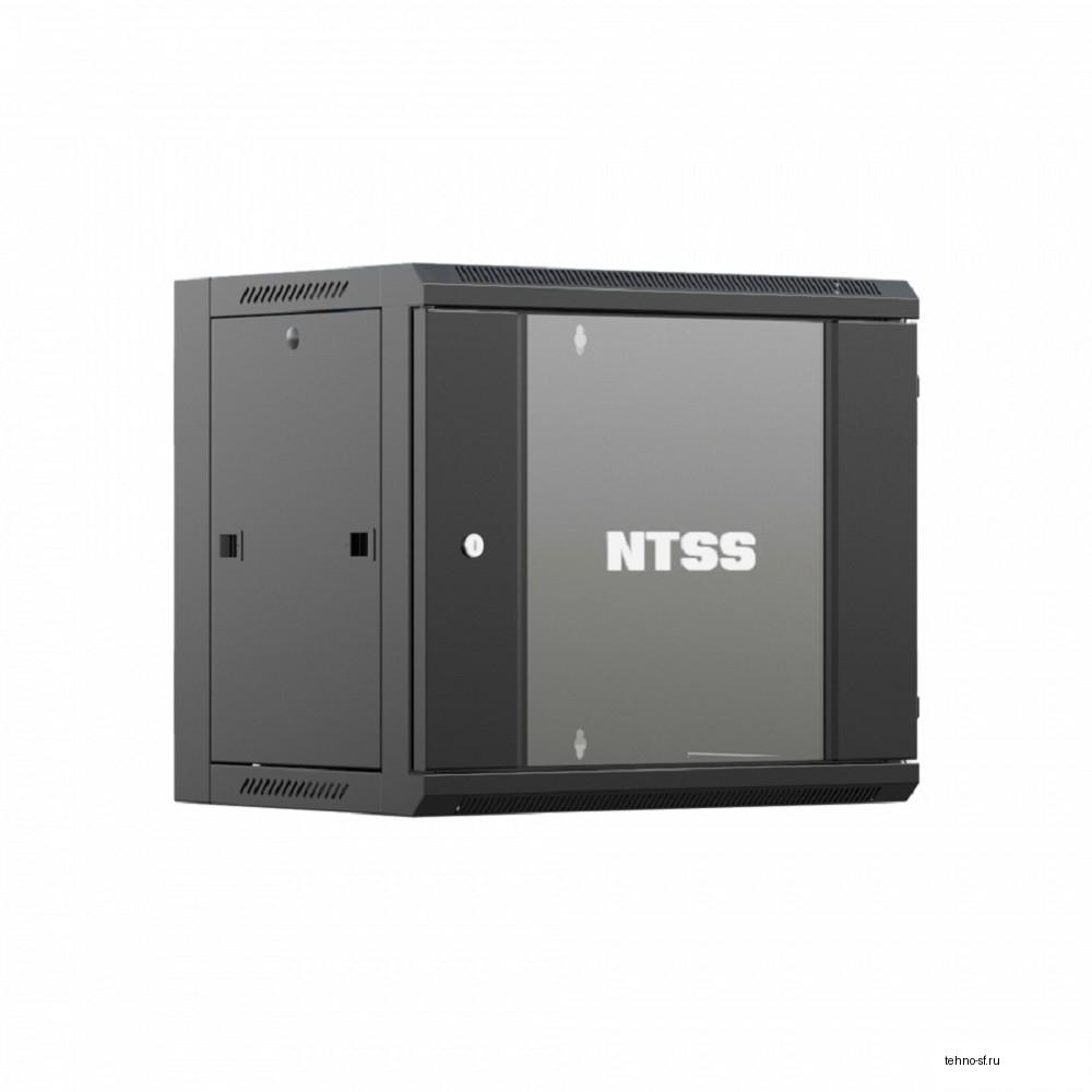 NTSS Шкаф настенный телекоммуникационный NTSS W 12U 600х600х635мм, 2 профиля 19, дверь стеклянная, боковые стенки съемные, задняя стенка, разобранный, черный RAL 9005 NTSS-W12U6060GS-BL (УТ000069211)