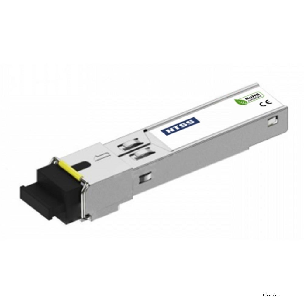 NTSS Модуль NTSS SFP, 1,25Гбит/с, разъём SC, рабочая длина волны 1550/1310нм, SM, WDM, дальность до 20км, ОБ 14дБ, DDM NTSS-SFP-1.25G-53-20SD