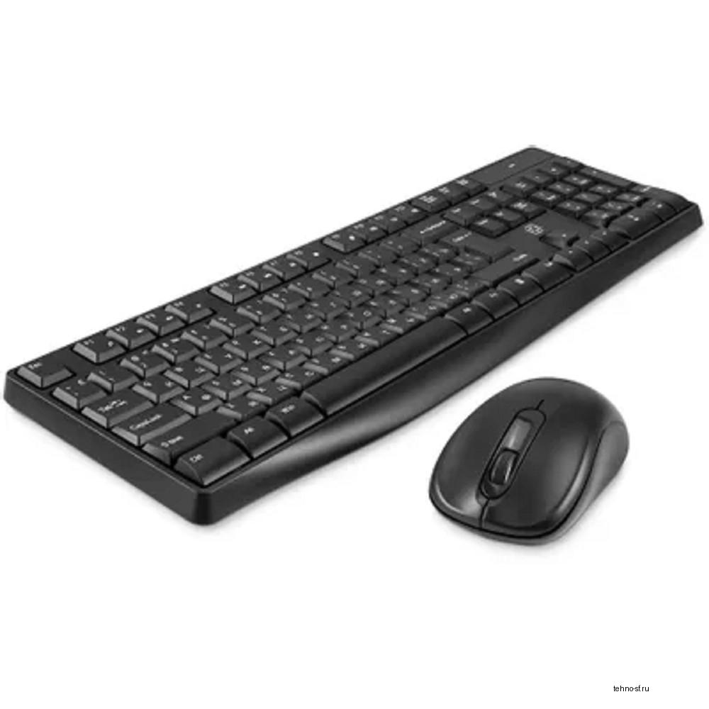 Клавиатура и мышь Wireless Oklick S260W 2066170 клав: черная, мышь: черная, USB Multimedia