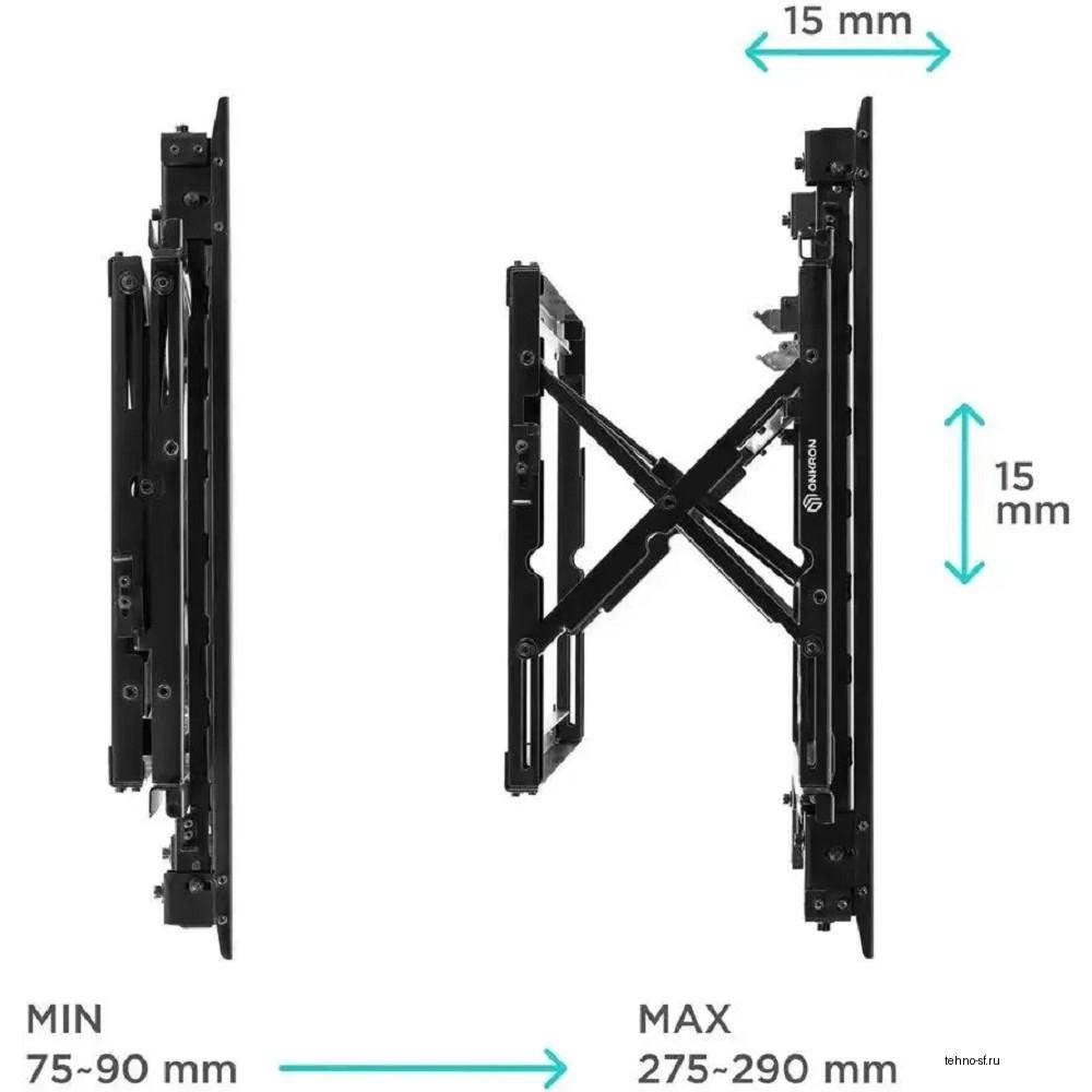 ONKRON PRO7G-B черный {для экранов 50"-70" макс.50кг,VESA: 75 x75, 100 x 100, 200х200, 200х300, 300х200, 300х300, 300x400, 400x200, 400x300, 400х400, 600x400, 600х600 мм}