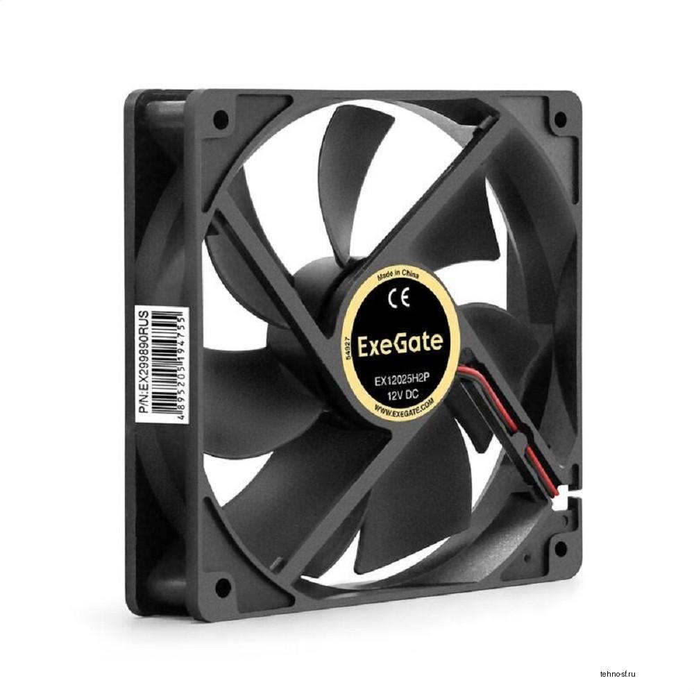 Exegate EX299890RUS Вентилятор 12В DC ExeGate EX12025H2P (120x120x25 мм, Hydraulic bearing (гидродинамический), 2pin, 1500RPM, 25dBA)