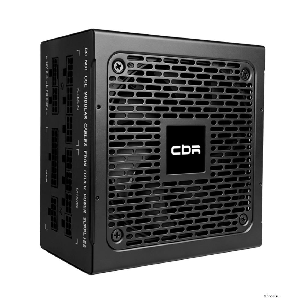 Блок питания CBR ATX 750W, 80+ Gold, Full Modular, DC-DC, APFC, 12cm fan, 20+4pin/1*PCIE5.1(12+4pin)/1*8-pin(4+4P)/2*6+2pin/3*IDE/6*SATA/1*FDD, 1.5м кабель питания, чёрный [PSU-ATX750-12MG] BOX