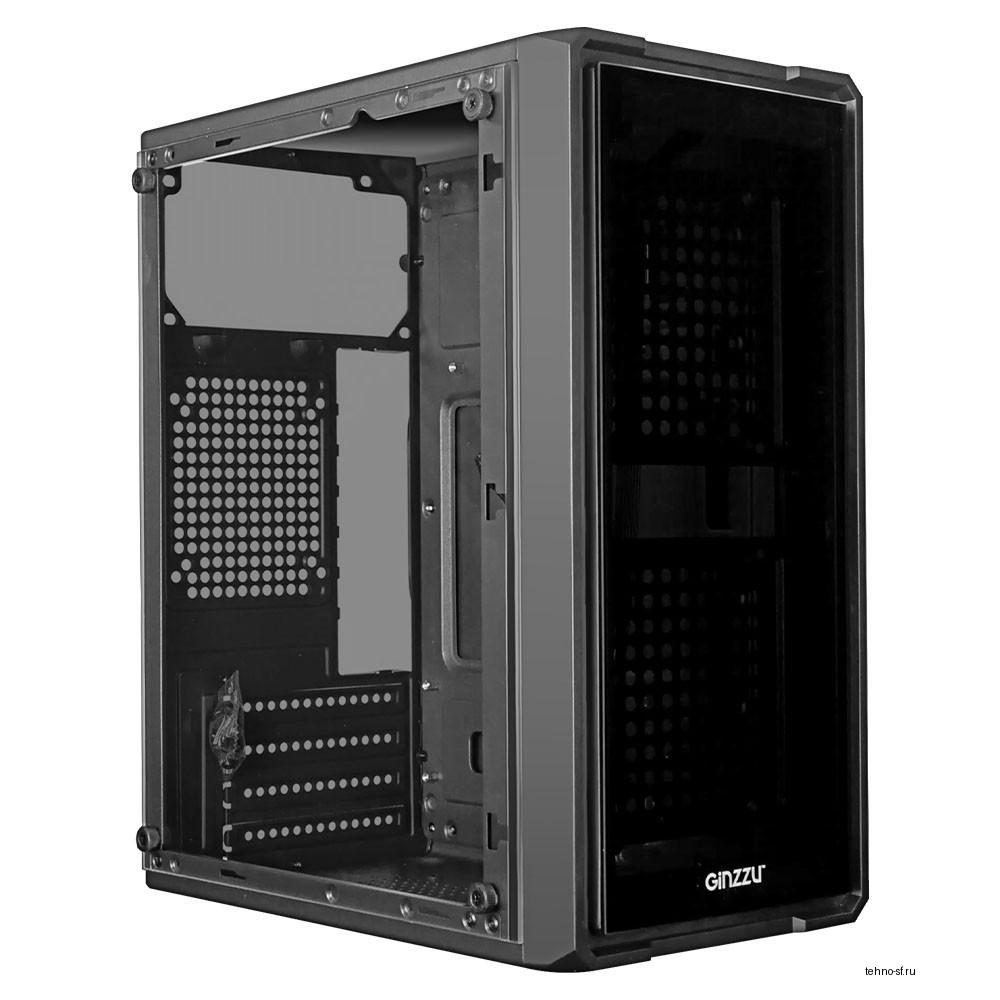 Ginzzu B175  2*USB 2.0,AU передняя и боковая панель стекло