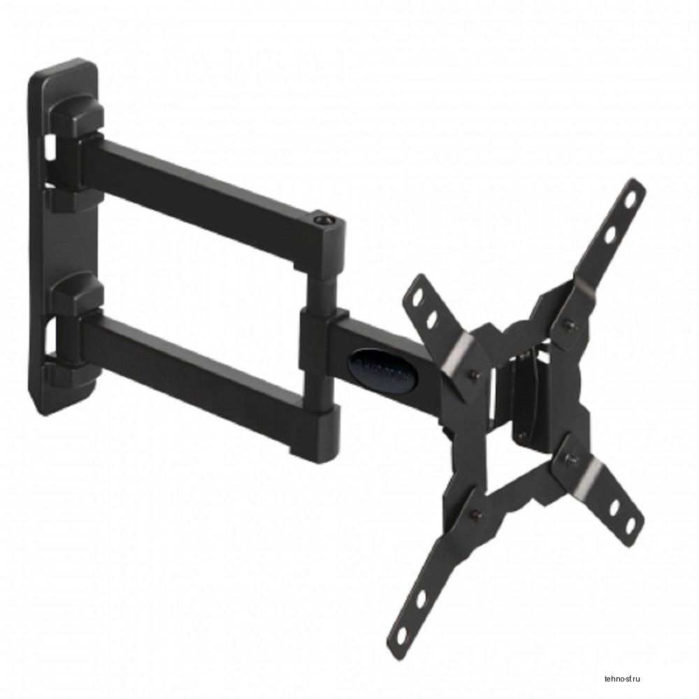 Kromax GALACTIC-12 black, Кр. стал. наст. для TV 15"-42", max 25 кг, 5 ст св., нак. -3+10, пов. 180°, от ст. 46-328 мм, max VESA 200x200 мм.