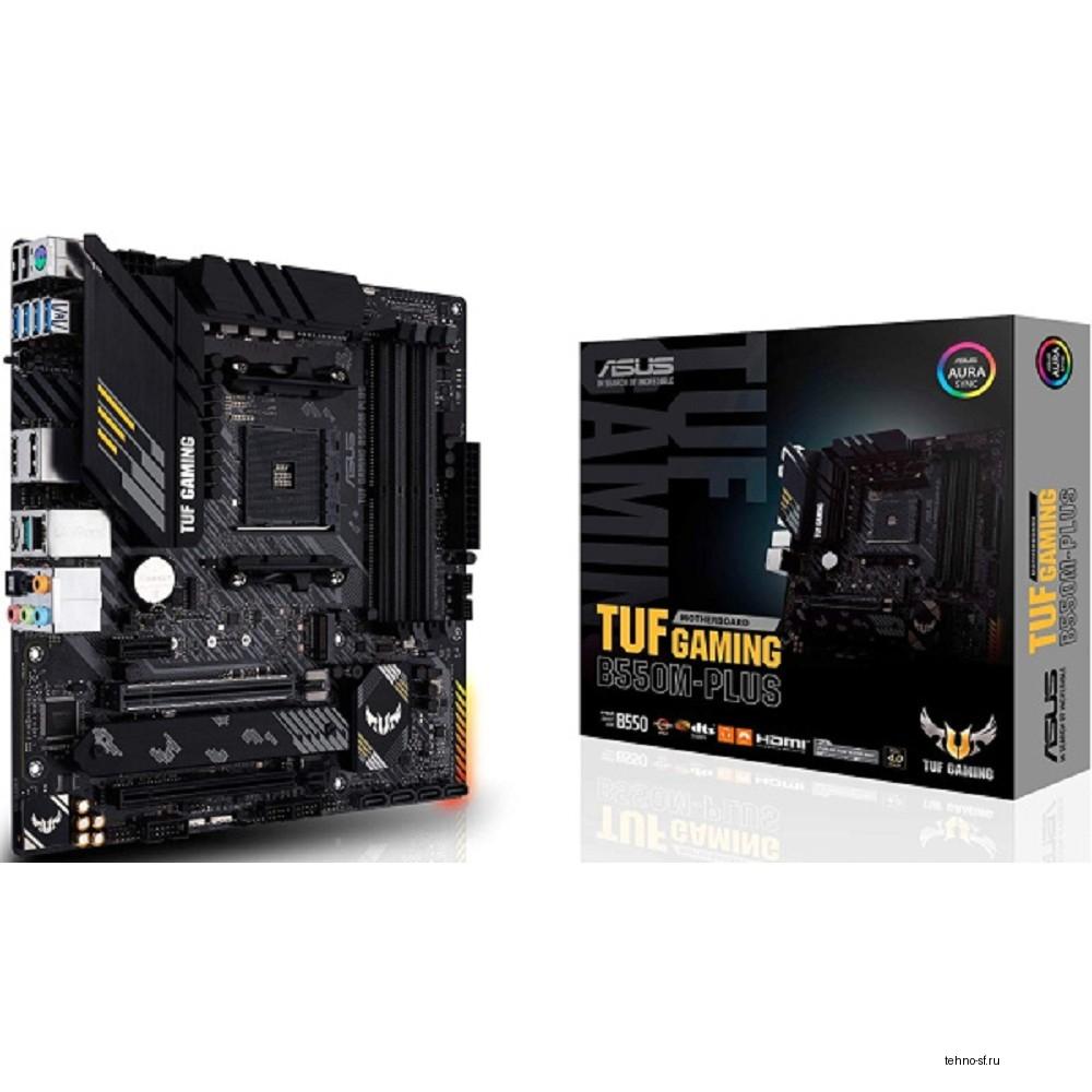 ASUS TUF GAMING B550M-PLUS (Socket AM4, mATX, 4xDDR4(128GB), HDMI 2.1/DP, 1xPCIe 4.0x16/1xPCIe 3.0x16, 1xPCIe 3.0, 1xLAN (2.5GbE), 4xSATA 6Gb/s, 2xM.2, 1xType-C, 5xUSB 3.2, 2xUSB 2.0, 1xPS/2)