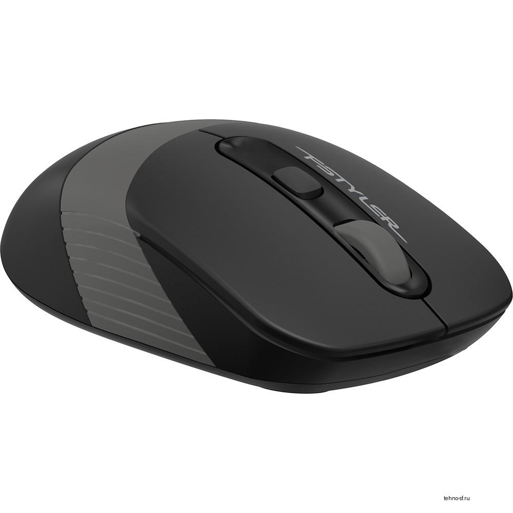 A-4Tech Мышь Fstyler FG10S черный/серый оптическая (2000dpi) беспроводная USB [1204030]