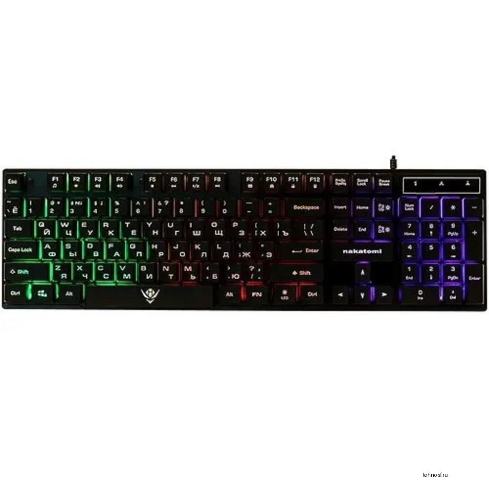 Клавиатура KG-23U BLACK Nakatomi Gaming - игровая с RGB-подсветкой, USB, черная