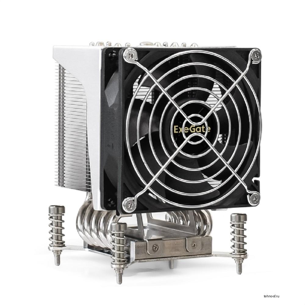 Exegate EX293434RUS Кулер ExeGate ESNK-P0051AP4.PWM.4U.115x.Cu (Al+Cu, 4U, 5 тепл. трубок, LGA1150/1151/1155/1156/1200, TDP 165W, Fan 75mm, PWM, 1900-3800RPM, 2 ball bearing, 4pin, 44db, 650г, на винт