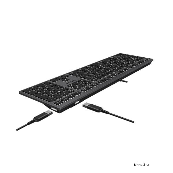Клавиатура A4Tech Fstyler FX60H серый USB slim LED (FX60H GREY/NEON) [FX60H GREY/NEON]