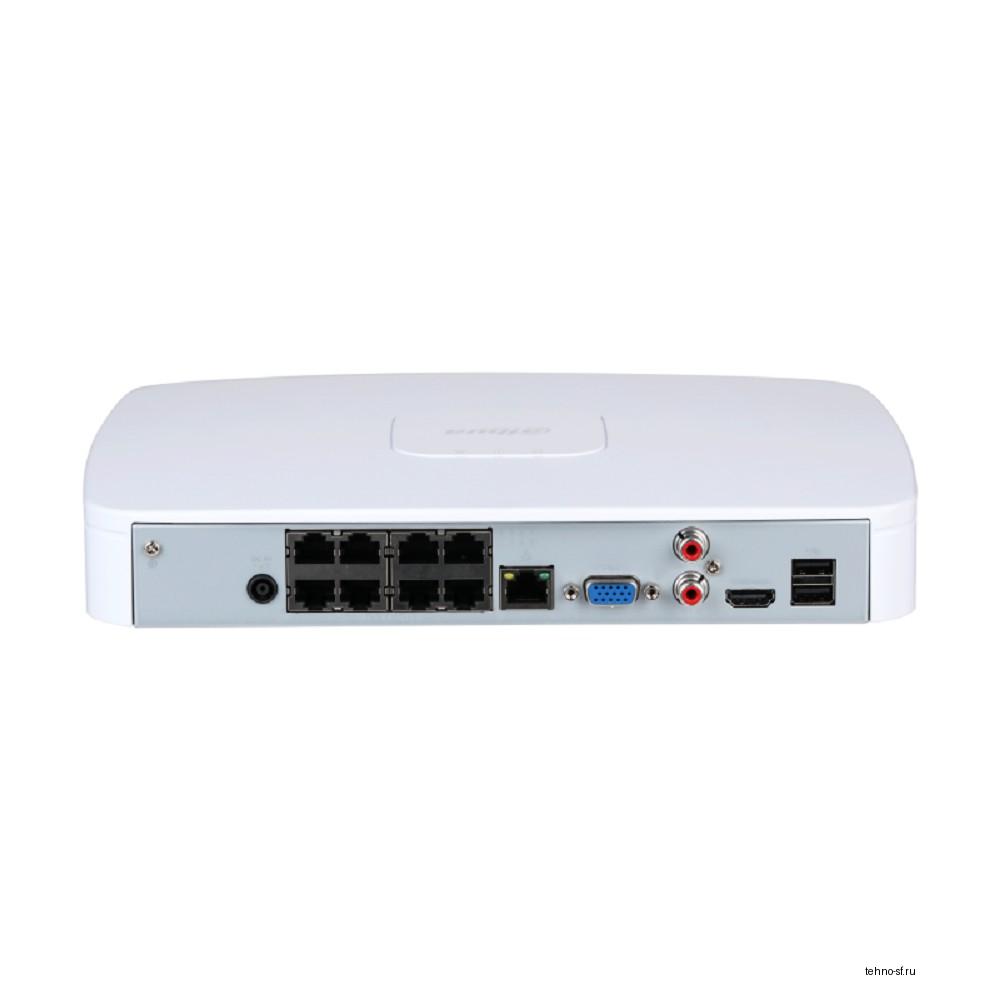 DAHUA DHI-NVR4108-8P-EI 8-канальный IP-видеорегистратор c PoE, 4K, H.265+, видеоаналитика, входящий поток до 256Мбит/с, 1 SATA III до 16Тбайт